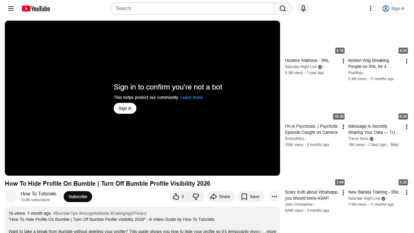 How To Hide Profile On Bumble Turn Off Bumble Profile Visibility 2026 - YouTube